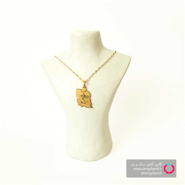 گردنبند استیل طلایی طرح نقشه ایران