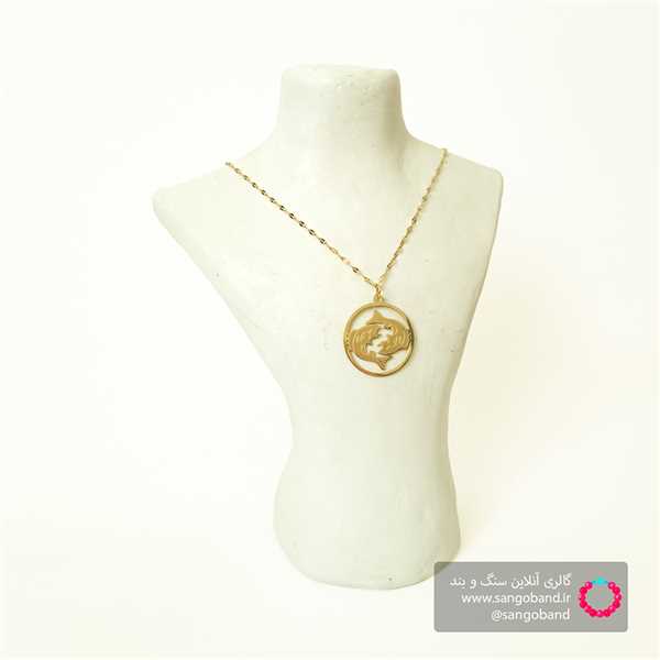 گردنبند استیل طلایی ماه تولد اسفند